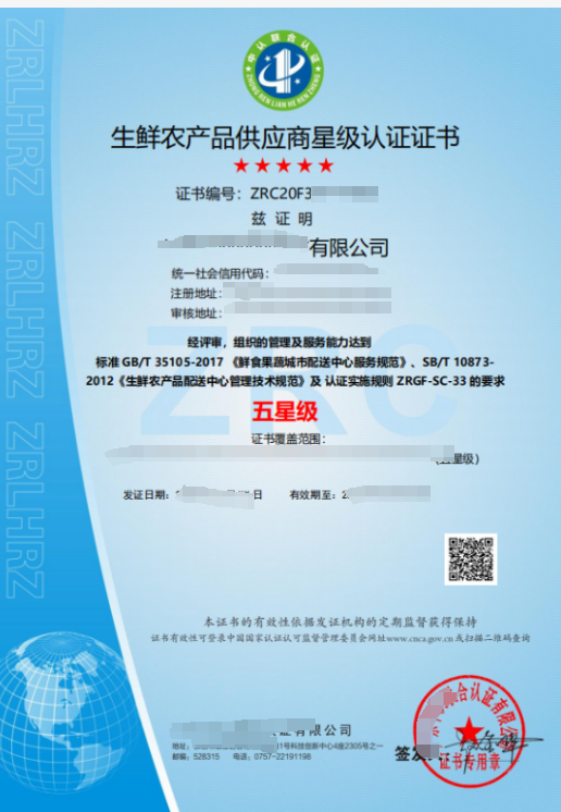 生鲜农产品供应商星级认证-海南钱生钱财务咨询